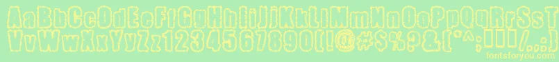 Pinniepo Font – Yellow Fonts on Green Background