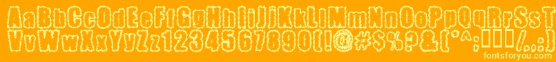 Czcionka Pinniepo – żółte czcionki na pomarańczowym tle