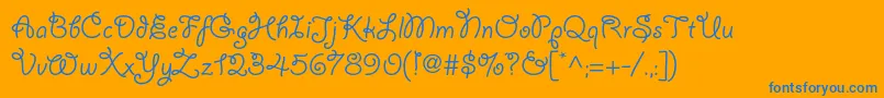 Giddyupstd Font – Blue Fonts on Orange Background