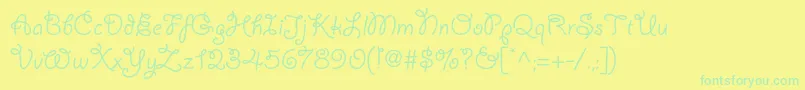 Giddyupstd Font – Green Fonts on Yellow Background