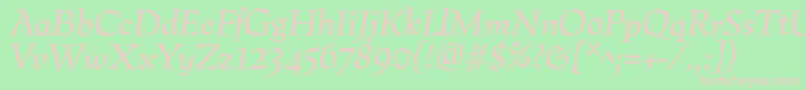 PreissigItalic Font – Pink Fonts on Green Background