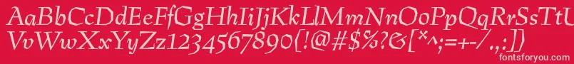 PreissigItalic Font – Pink Fonts on Red Background