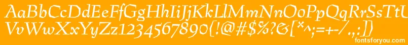 PreissigItalic Font – White Fonts on Orange Background