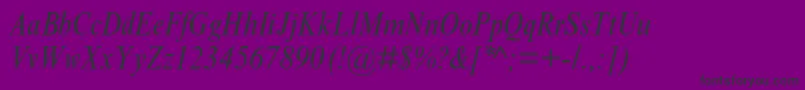 TimesnewromanmtstdCondit-Schriftart – Schwarze Schriften auf violettem Hintergrund