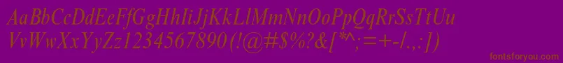 TimesnewromanmtstdCondit Font – Brown Fonts on Purple Background