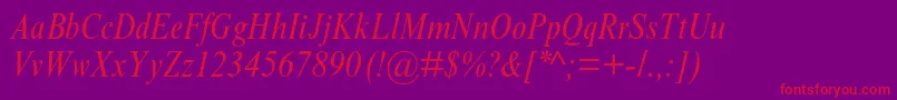 TimesnewromanmtstdCondit Font – Red Fonts on Purple Background