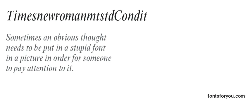 Review of the TimesnewromanmtstdCondit Font