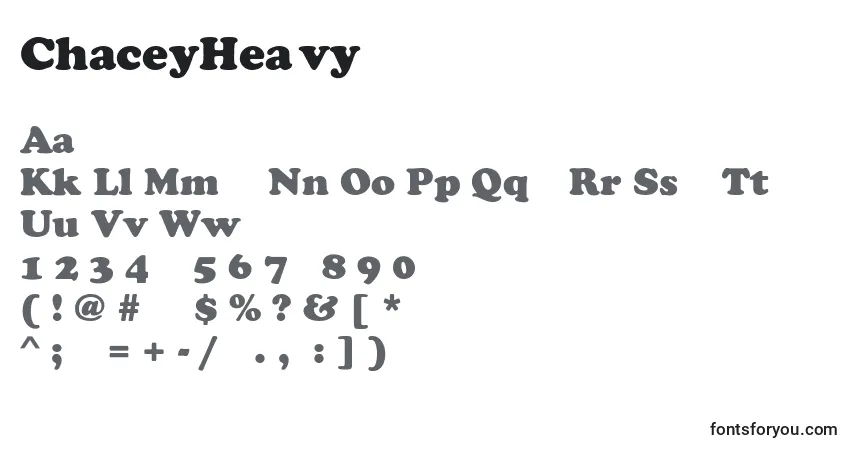 Шрифт ChaceyHeavy – алфавит, цифры, специальные символы
