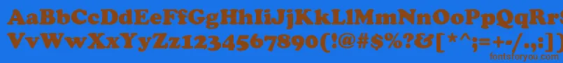 ChaceyHeavy Font – Brown Fonts on Blue Background