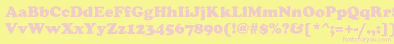 Шрифт ChaceyHeavy – розовые шрифты на жёлтом фоне