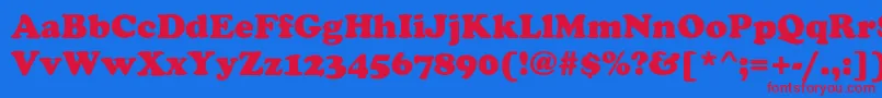 フォントChaceyHeavy – 赤い文字の青い背景