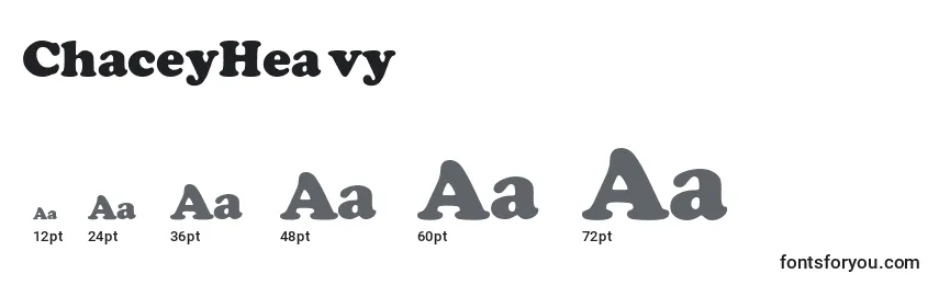 Размеры шрифта ChaceyHeavy
