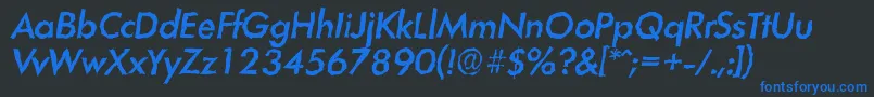 LimerickrandomMediumItalic Font – Blue Fonts on Black Background