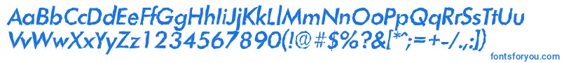 LimerickrandomMediumItalic Font – Blue Fonts on White Background