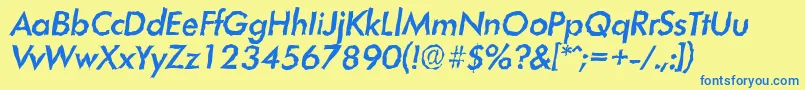 LimerickrandomMediumItalic Font – Blue Fonts on Yellow Background