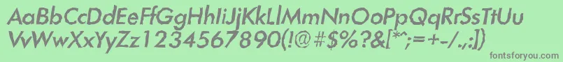LimerickrandomMediumItalic Font – Gray Fonts on Green Background
