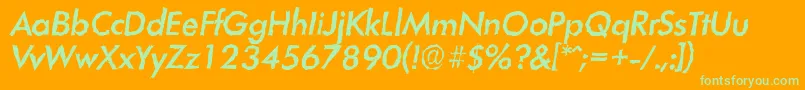 LimerickrandomMediumItalic Font – Green Fonts on Orange Background