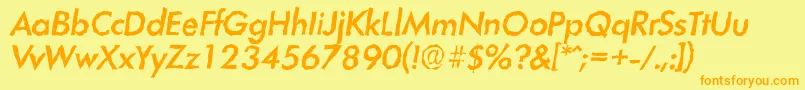 LimerickrandomMediumItalic Font – Orange Fonts on Yellow Background