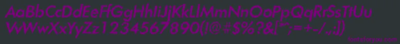 フォントLimerickrandomMediumItalic – 黒い背景に紫のフォント