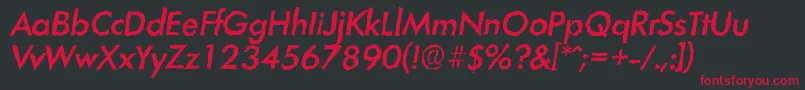 Czcionka LimerickrandomMediumItalic – czerwone czcionki na czarnym tle