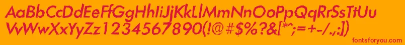 LimerickrandomMediumItalic Font – Red Fonts on Orange Background