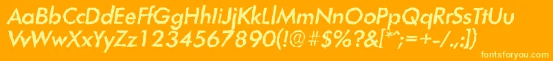 LimerickrandomMediumItalic Font – Yellow Fonts on Orange Background
