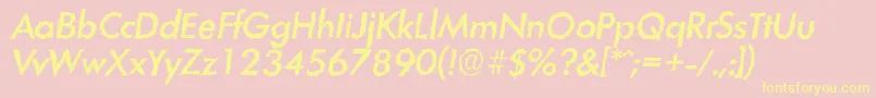 LimerickrandomMediumItalic Font – Yellow Fonts on Pink Background