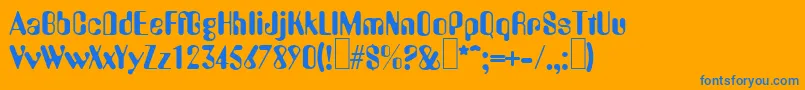 A770DecoRegular Font – Blue Fonts on Orange Background