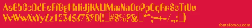 A770DecoRegular Font – Orange Fonts on Red Background