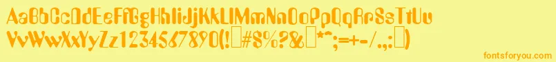 A770DecoRegular Font – Orange Fonts on Yellow Background