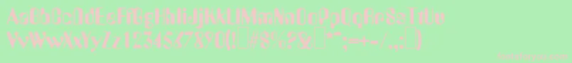 フォントA770DecoRegular – 緑の背景にピンクのフォント