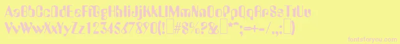 Шрифт A770DecoRegular – розовые шрифты на жёлтом фоне