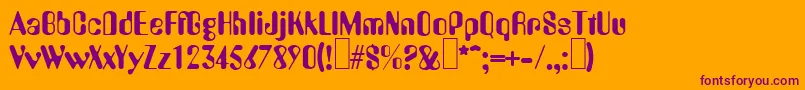 A770DecoRegular Font – Purple Fonts on Orange Background