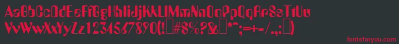 A770DecoRegular Font – Red Fonts on Black Background