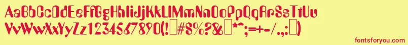 A770DecoRegular Font – Red Fonts on Yellow Background
