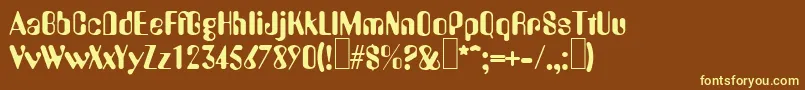 Шрифт A770DecoRegular – жёлтые шрифты на коричневом фоне