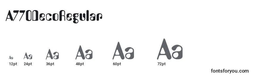 A770DecoRegular Font Sizes