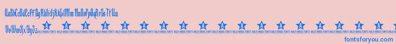 Backs Font – Blue Fonts on Pink Background