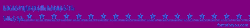 フォントBacks – 紫色の背景に青い文字