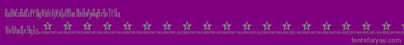 Backs-fontti – harmaat kirjasimet violetilla taustalla