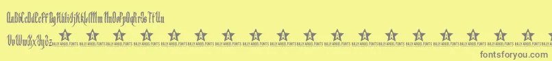 フォントBacks – 黄色の背景に灰色の文字