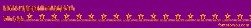 Backs-fontti – oranssit fontit violetilla taustalla