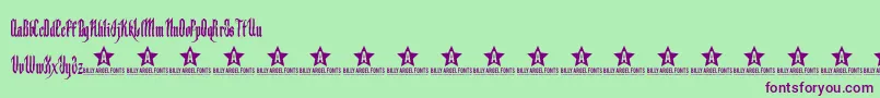 Backs-fontti – violetit fontit vihreällä taustalla