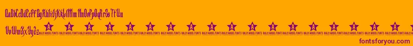 Backs-fontti – violetit fontit oranssilla taustalla