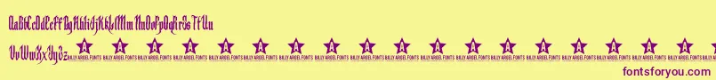 フォントBacks – 紫色のフォント、黄色の背景