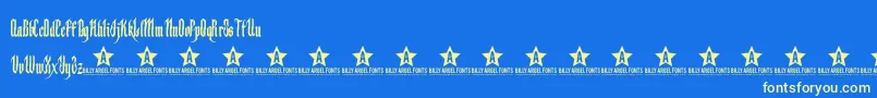 Backs Font – Yellow Fonts on Blue Background