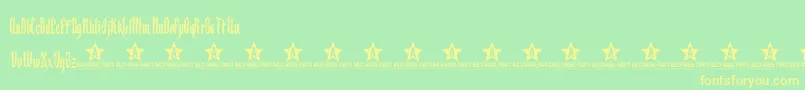 Backs Font – Yellow Fonts on Green Background