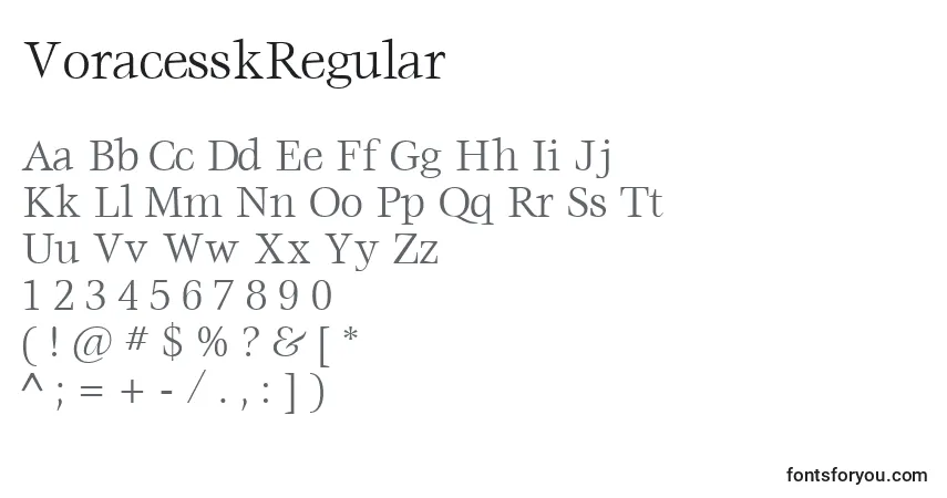 VoracesskRegular-fontti – aakkoset, numerot, erikoismerkit
