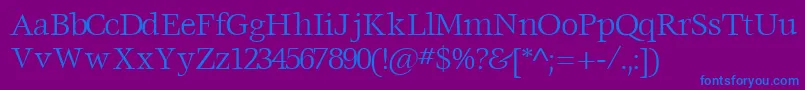 フォントVoracesskRegular – 紫色の背景に青い文字