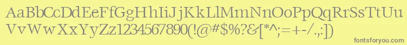 VoracesskRegular-fontti – harmaat kirjasimet keltaisella taustalla